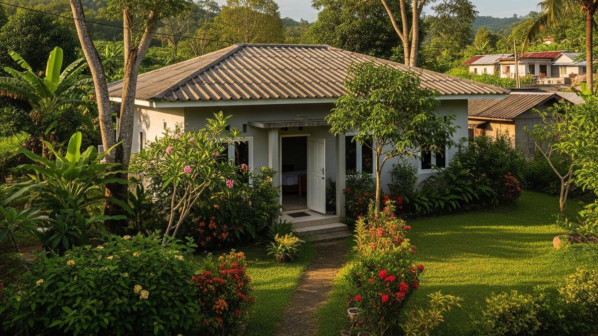 7 Gambar Rumah Minimalis Atap Asbes Sederhana di Kampung yang Tampak Asri dan Nyaman