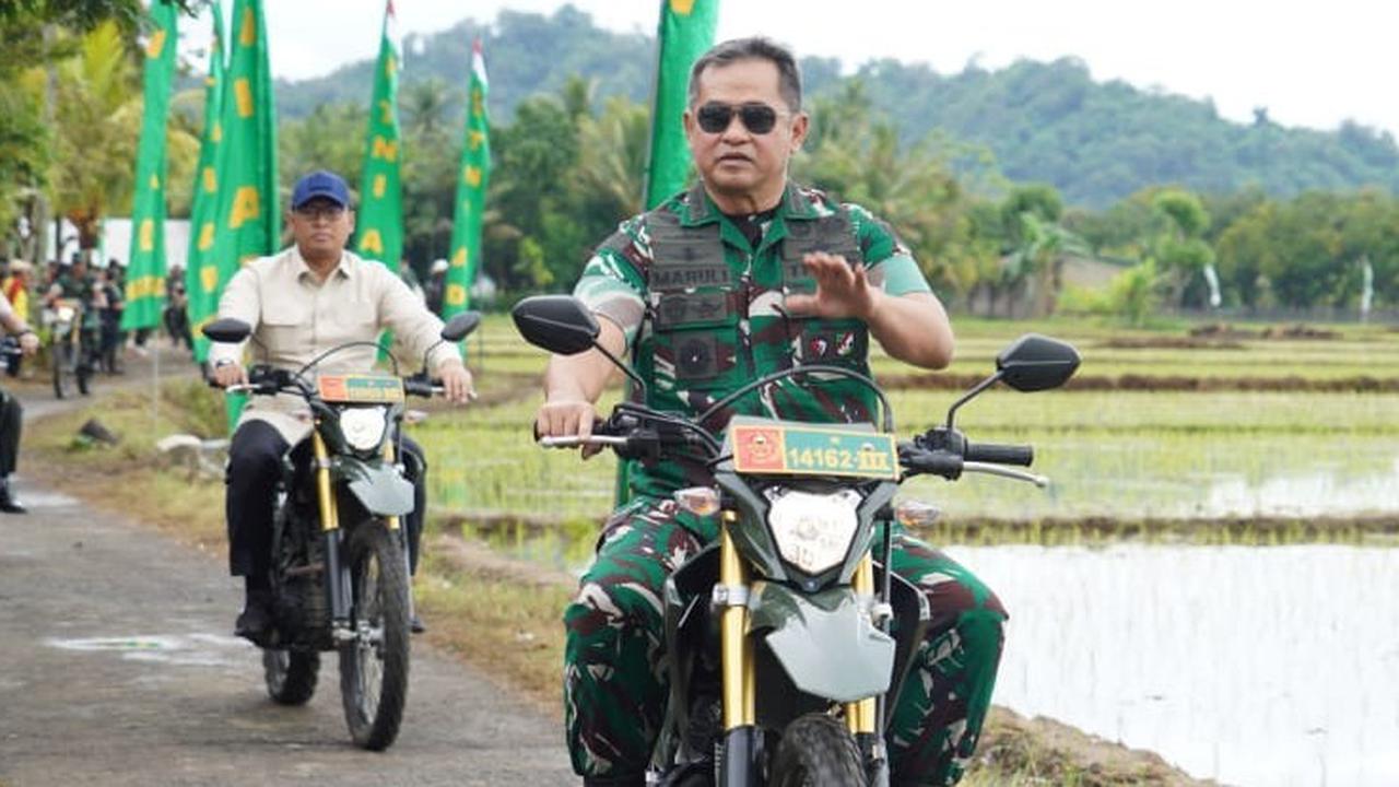 FOTO: Naik Motor Trail, Kasad dan Wamentan Resmikan Sarana Pengairan Ribuan Hektare Sawah di Sukabumi