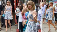 Taylor Swift tampil cantik dan modis saat berjalan di New York City.