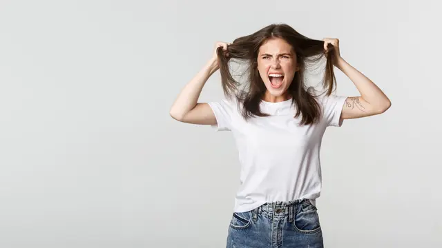 Ilustrasi rambut kering, rusak