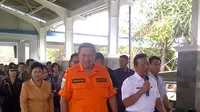 SBY menghadiri peringatan hari jadi Basarnas ke-42 di Dermaga Pelabuhan Indonesia II, Merak, Cilegon, Banten. 