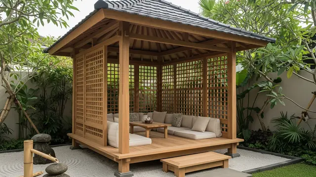 Gazebo Kayu Bergaya Jepang (Tea House)
