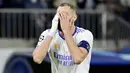 Real Madrid secara mengejutkan kalah dari pendatang baru Liga Champions 2021/2022, Sheriff Tiraspol. Klub asal Moldova ini mempermalukan Real Madrid, tim yang berstatus raja Liga Champions alias pengoleksi gelar terbanyak (13 kali), kalah dengan skor 1-2. (AFP/Javier Soriano)