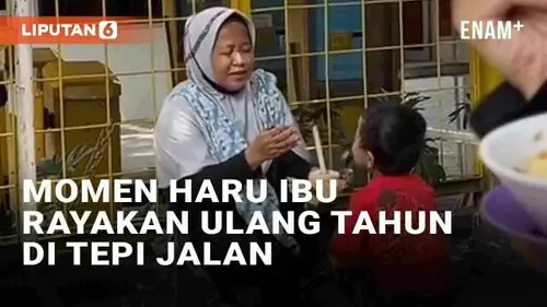 VIDEO: Momen Haru Seorang Ibu Rayakan Ulang Tahun dengan Lilin dan Donat di Tepi Jalan