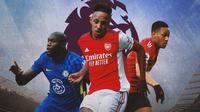Premier League - Romelu Lukaku, Pierre-Emerick Aubameyang, Anthony Martial (Bola.com/Adreanus Titus)