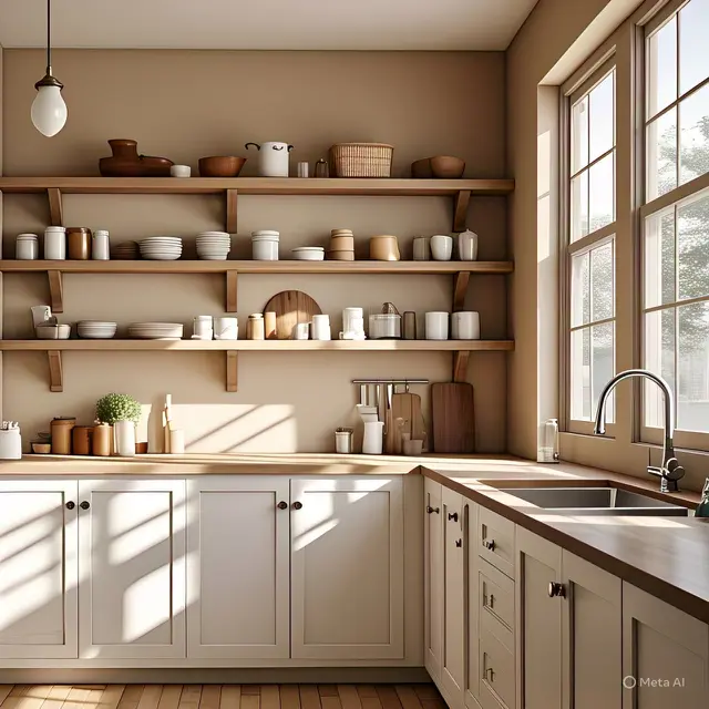 Kombinasi Warna Cat Dapur dengan Lemari Putih