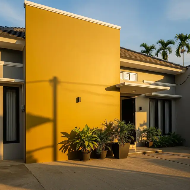 Cat Rumah Warna Kuning Mustard (Gemini AI)