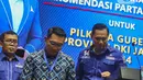 Dalam sambutannya, AHY berharap kepada pasangan Ridwan Kamil-Suswono agar bisa mewujudkan impiannya untuk memajukan Jakarta. (Liputan6.com/Angga Yuniar)