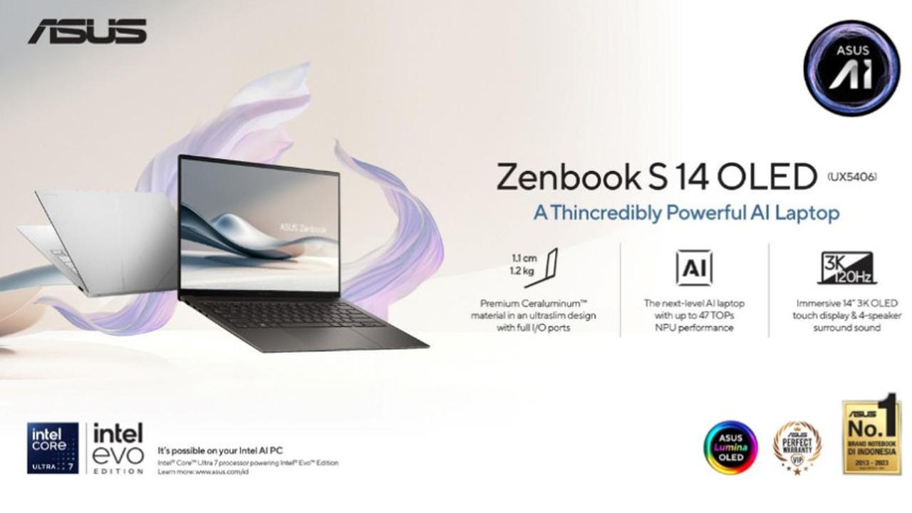 Laptop Premium Masa Kini, ASUS Zenbook S 14 OLED (UX5406) Hadir dengan Performa Ultra dalam Desain Tipis