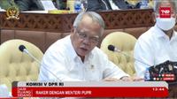 Menteri Pekerjaan Umum dan Perumahan Rakyat (PUPR) Basuki Hadimuljono dalam Rapat Dengar Pendapat dengan Komisi V DPR RI, Senin (28/11/2022).