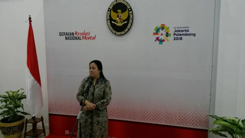 Menko Bidang PMK Puan Maharani saat konferensi pers usai menerima kunjungan Utusan PBB Bidang Ekonomi Inklusi Ratu Maxima dari Belanda (Liputan6.com/Rizki Akbar Hasan)