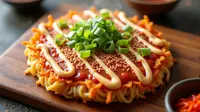 Resep Okonomiyaki Mie Pedas yang Renyah dan Praktis, Gurih Nikmatnya Ala Negeri Sakura
