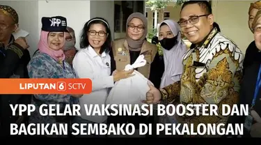 YPP SCTV-Indosiar, kembali menggelar vaksinasi booster sebanyak 1.000 dosis, di Kabupaten Pekalongan, Jawa Tengah, pada Selasa (11/10) siang. Guna mendukung suksesnya vaksinasi, pihak YPP juga membagikan bingkisan paket sembako kepada peserta vaksin.