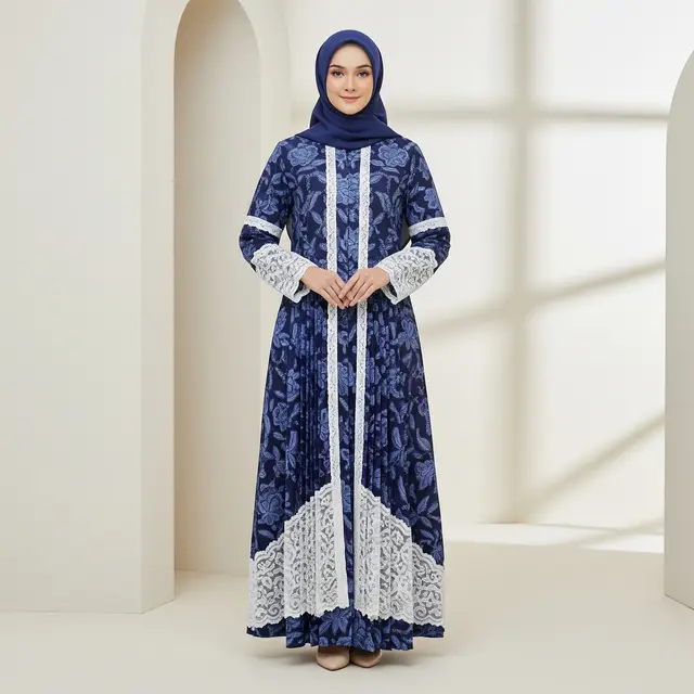 9 Model Gamis Batik Brokat Gaya Elegan Simpel ala 2026