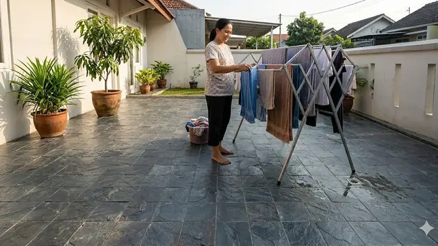 Jenis Lantai yang Teras Tahan Panas untuk Area Jemur Rumah