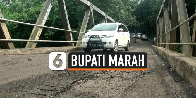 VIDEO: Sempat Mengamuk, Bupati Lebak Tutup Jembatan Cibereum