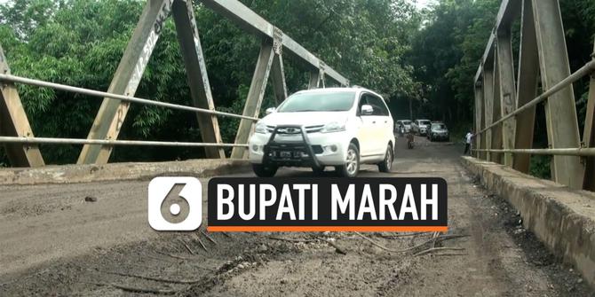 VIDEO: Sempat Mengamuk, Bupati Lebak Tutup Jembatan Cibereum