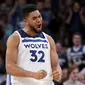 Bintang NBA yang membela Minnesota Timberwolves Karl-Anthony Towns. (AP Photo/Jim Mone)