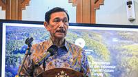 Ketua Dewan Ekonomi Nasional Indonesia Luhut Binsar Pandjaitan saat menjadi pembicara kunci pada diskusi panel "Humanitarian Islam dan Pendekatan Agama terhadap Perdamaian di Timur Tengah" yang digelar di Aula Pengurus Besar Nahdlatul Ulama, Jakarta, Jumat (22/11) (Istimewa)