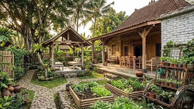 Rumah Kampung Rustic dengan Pendopo Kecil