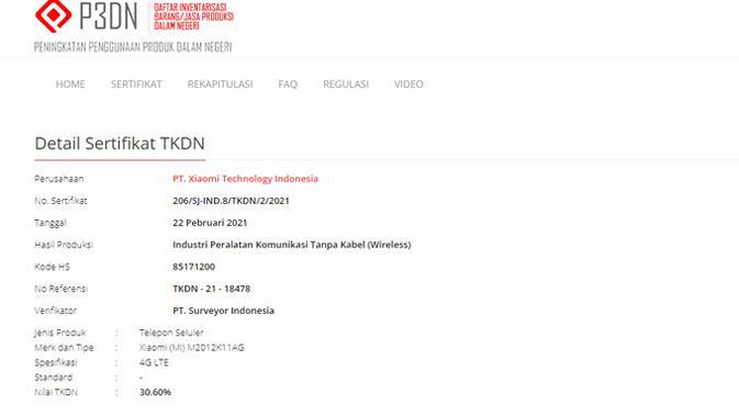 Redmi K40 Pro lolos TKDN. (Doc: Kemenperin)