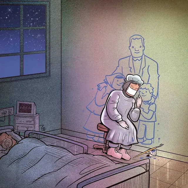 Pilu, 8 Ilustrasi Ini Gambarkan Beratnya Tugas Tenaga Medis Saat Pandemi Virus Corona