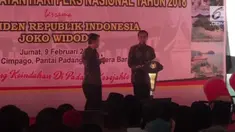 Presiden Jokowi menghadiri puncak Hari Pers Nasional (HPN) 2018 di Padang, Sumatra Barat.