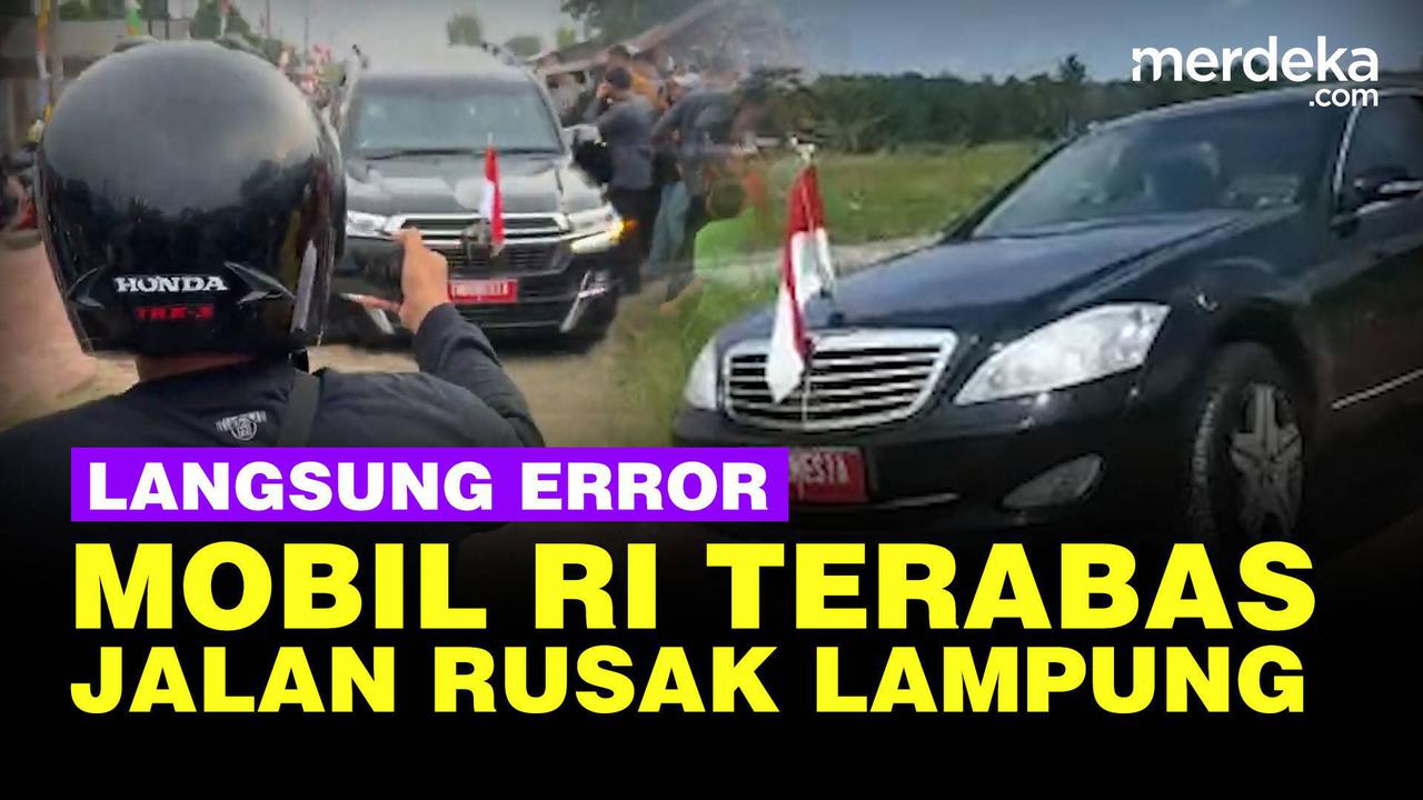 VIDEO: Mobil RI 1 Jokowi Langsung Error Akibat 'Offroad' di Jalan Rusak Lampung