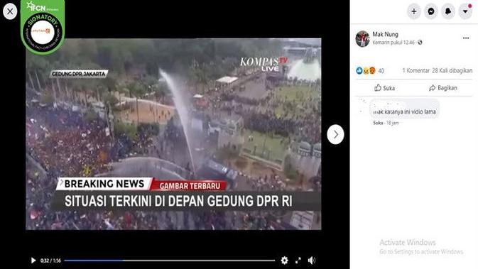 Gambar Tangkapan Layar Video Unjuk Rasa di Depan Gedung DPR