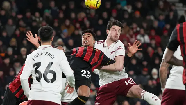 Duel Bournemouth vs Arsenal di pekan ke-20 Liga Inggris 2025/2026 di Vitality Stadium, Minggu (04/01/2026) dini hari WIB.