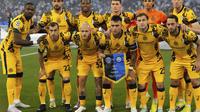 Para pemain Inter Milan berpose sebelum final Liga Champions&nbsp;melawan PSG di Allianz Arena, Minggu, 1 Juni 2025. (AP Photo/Matthias Schrader)