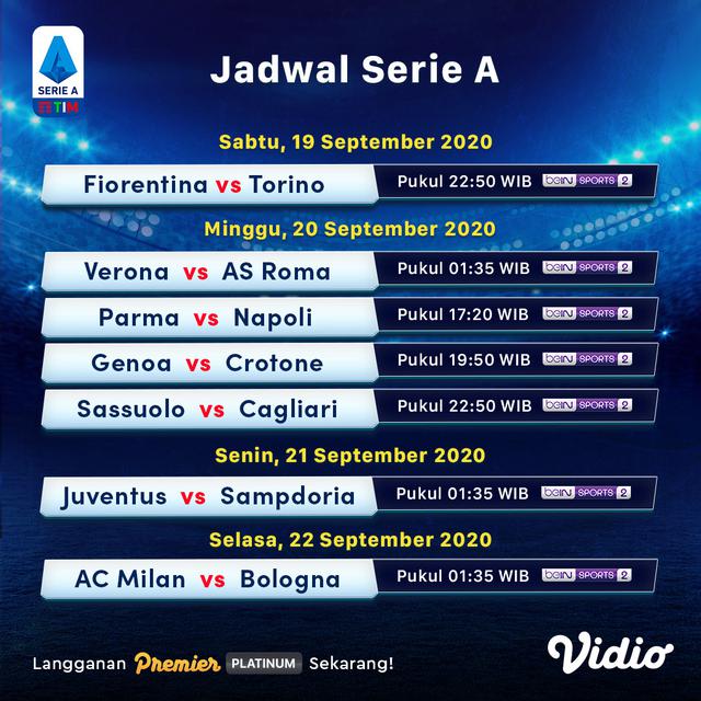 Jadwal Liga Italia Serie A Pekan Pertama Di Vidio Peluang Juventus Curi 3 Poin Dunia Bola Com