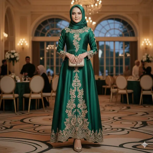 Model Gamis Bahan Satin Terbaru