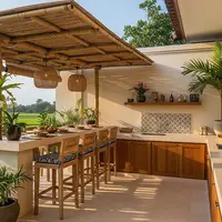 Desain Dapur Luar Rumah yang Nyaman untuk Masak Harian/Gemini AI