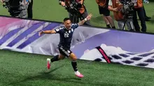 Pemain Argentina Lautaro Martinez merayakan gol kedua mereka selama pertandingan semifinal Piala Dunia melawan Inggris di Atlanta, Rabu, 15 Juli 2026. (AP Photo/Lynne Sladky)