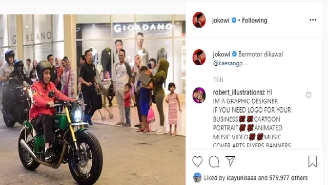 Lihat Gaya Jokowi dan Sang Anak Motoran (Instagram @jokowi)