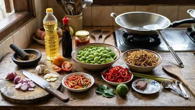 Resep Tumis Petai Teri Pedas. Foto: AI Generated