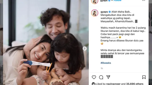 Unggahan Gya Sadiqah. (Foto: Dok. Instagram @gyaps)