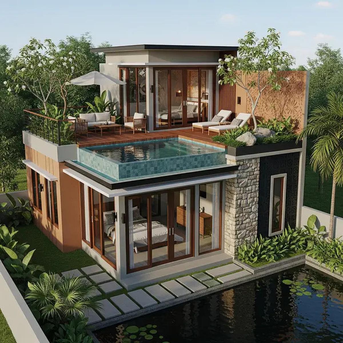 8 Model Rumah Sederhana Tapi Mewah dengan Atap Datar dan Rooftop, Inspirasi Hunian Masa Kini