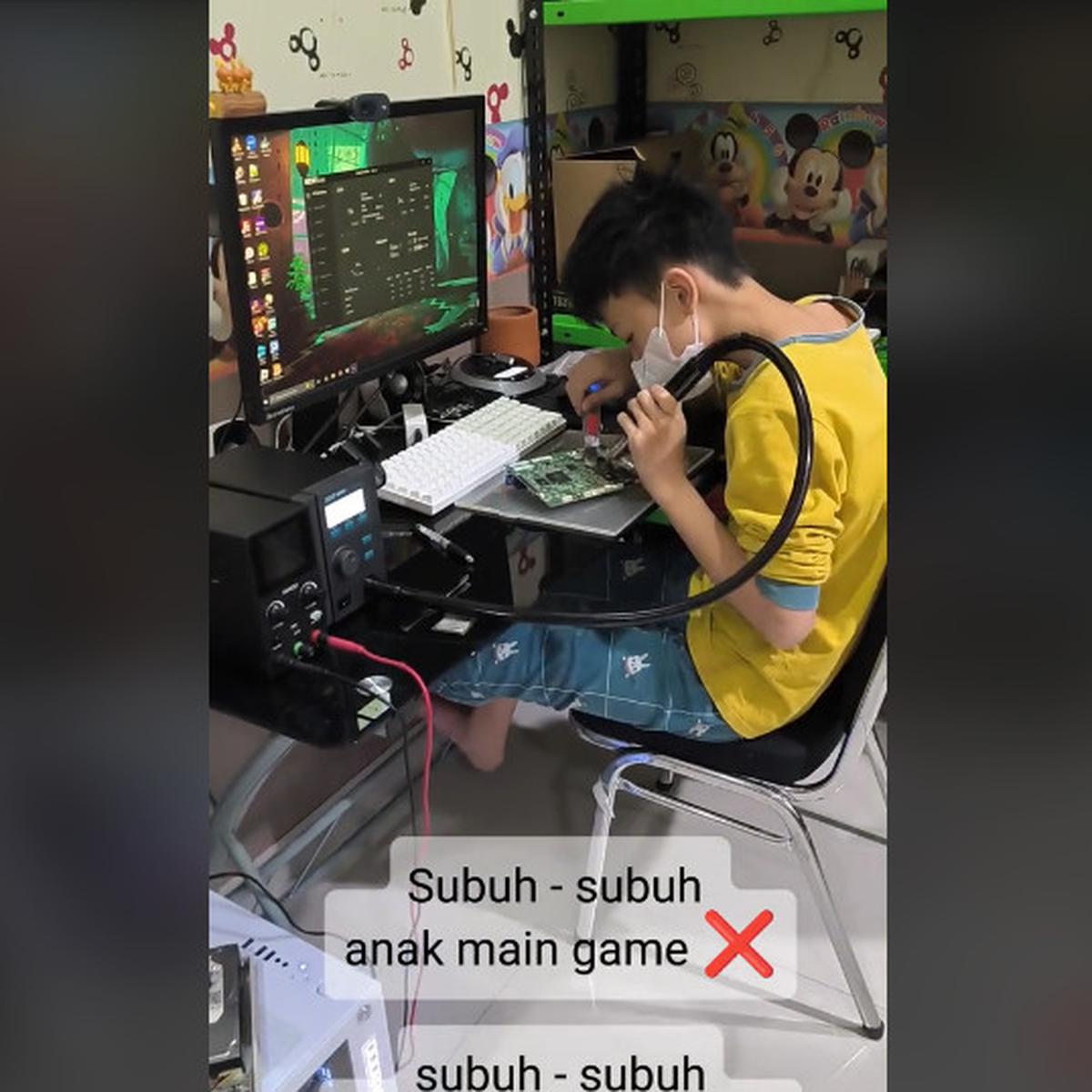 Canggih, Bocah Usia 13 Tahun Jago Bongkar Pasang PC Kompter Kamarnya Jadi Sorotan