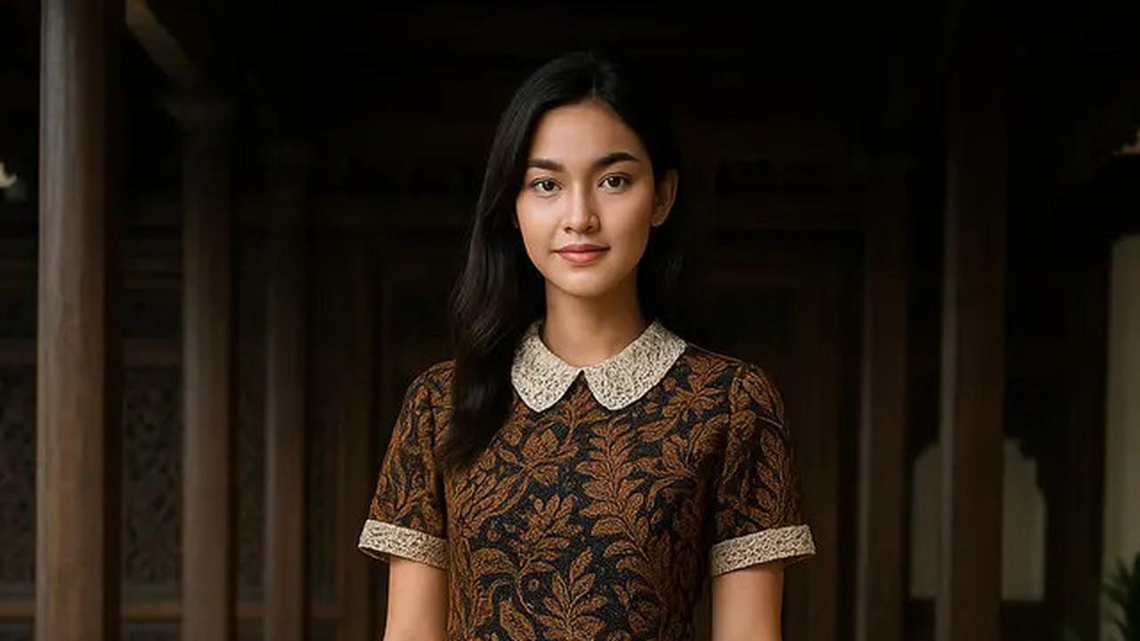 7 Model Dress Batik A-Line Kombinasi Brokat, Cocok untuk Tampil Ramping dan Anggun