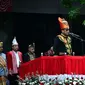 Sekretaris Jenderal Mohammad Zainal Fatah bertindak sebagai Inspektur Upacara saat upacara Peringatan HUT ke-79 RI di Lapangan Sapta Taruna, Kementerian PUPR, Sabtu (17/8/2024)