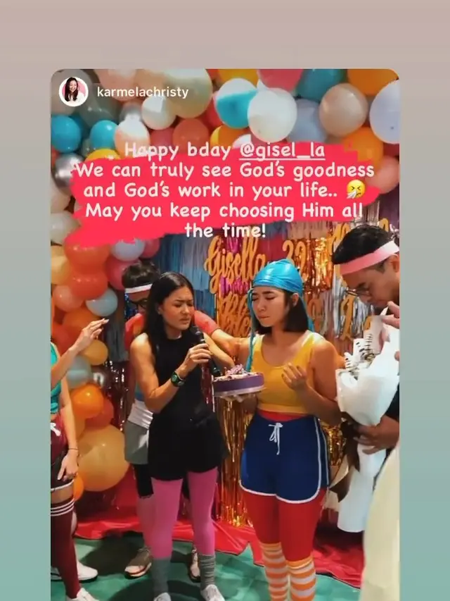 Momen kejutan ulang tahun Gisella Anastasia ke-32 (Sumber: Instagram/gisel_la)