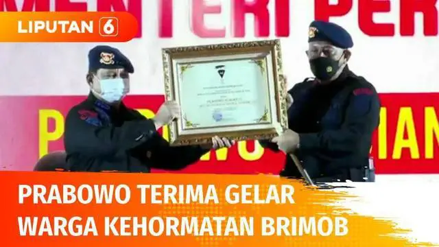 Dinilai memiliki dedikasi dan loyalitas yang tinggi terhadap bangsa dan negara, Menhan Prabowo Subianto dianugerahi gelar warga kehormatan oleh Korps Brimob Polri.