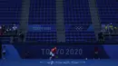 Petenis Kanada, Felix Auger-Aliassime bermain melawan petenis Australia, Max Purcell selama putaran pertama kompetisi tenis Olimpiade Tokyo 2020 di Tokyo, Jepang pada 25 Juli 2021, di Tokyo, Jepang. (AP/Seth Wenig)