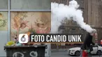 Anthimos mendapatkan momen yang pas untuk menggabungkan objek hidup dengan objek lain di sekitar. Ia menggunakan teknik candid dengan menggabungkan dua objek.