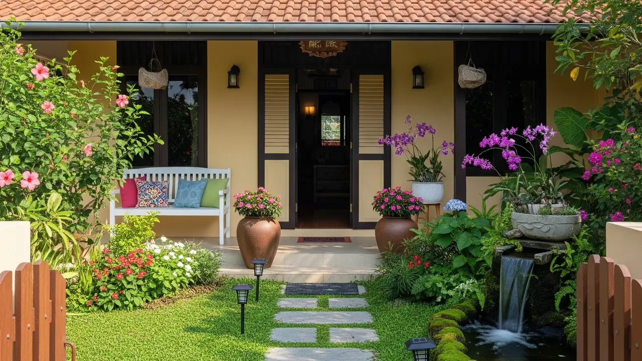 Model Halaman Depan Rumah Kampung Sederhana (Gemini AI)