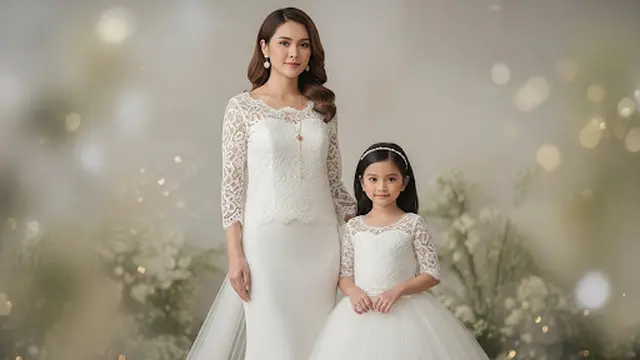 Brokat Dress Kombinasi Tulle yang Anggun