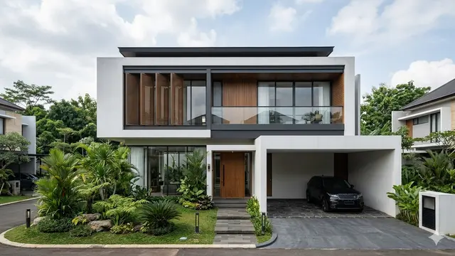 Contoh Gambar Rumah Minimalis 2 Lantai (Foto: Gemini AI)