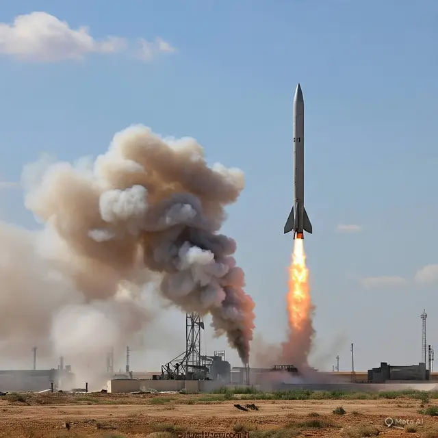 Ilustrasi Rudal Sejjil (Created by Meta AI)